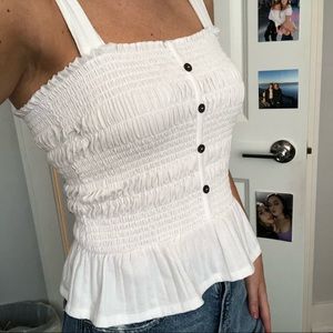 Arizona Jean Co. Ruched White Tank